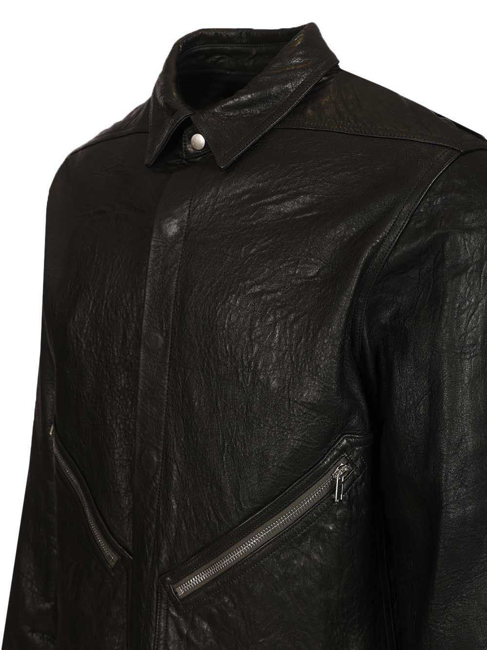 Rick Owens Tour Alice Shirt In Leather Jackets - Black | 4f52be498c3b41180c0bb7f805433d52a571eadd