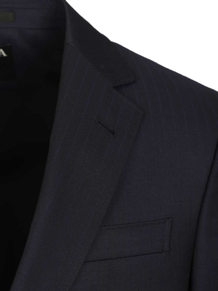 Ermenegildo Zegna Blue Pinstriped Suit Dresses - Blue | 81f888e55d46f7b97b07b290c294d0d289192c27