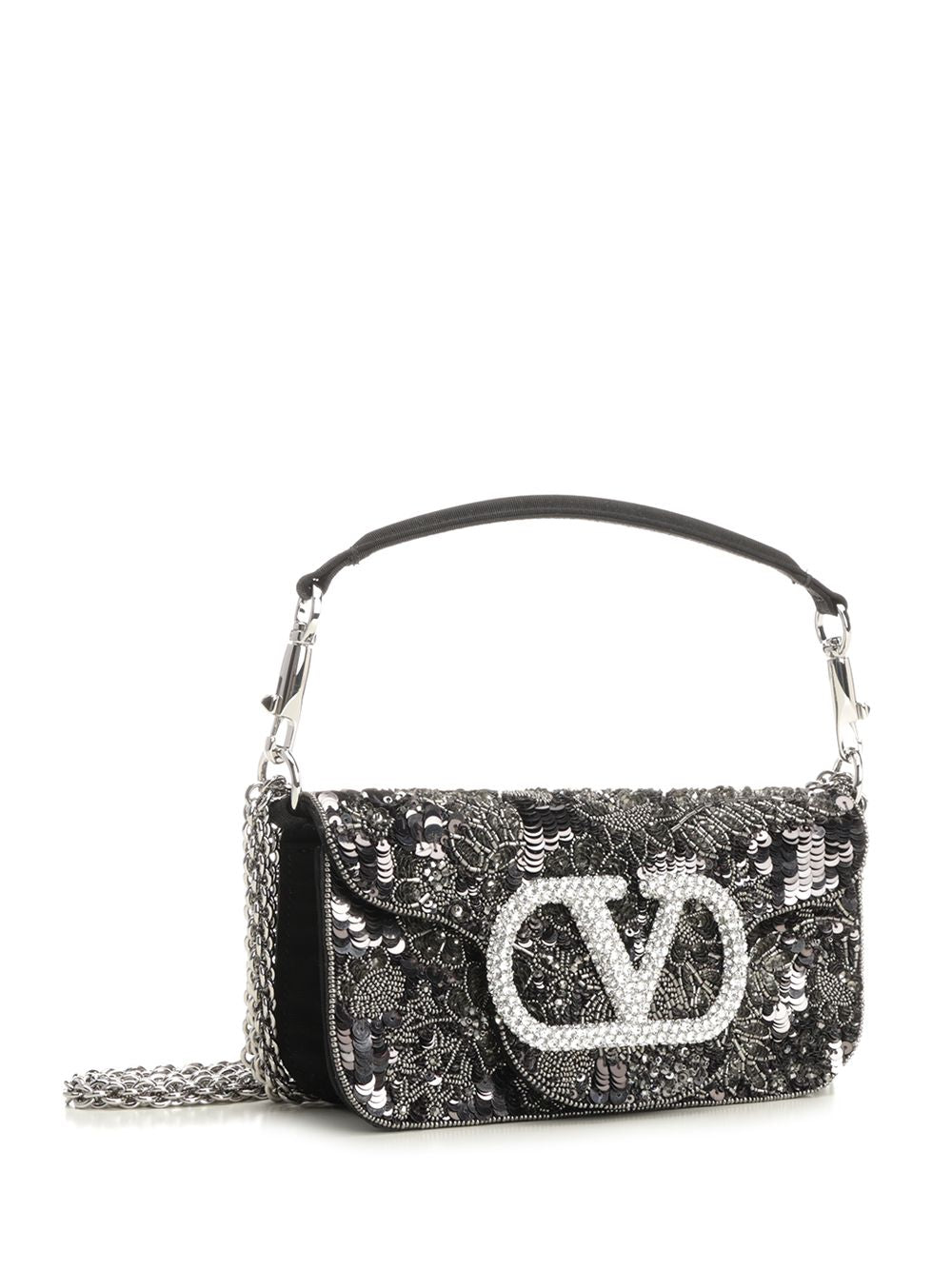 Valentino Garavani Locò Shoulder Bags - Grey | 89ce14ceaeab48d4142c5c888c04ad2278171bd8
