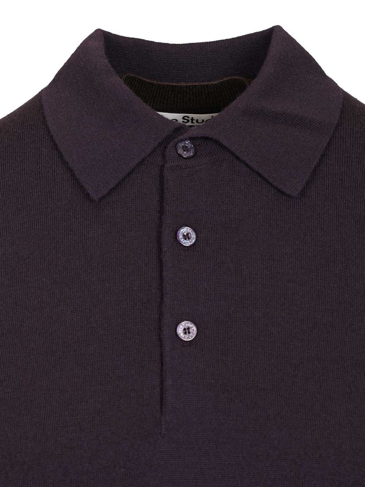 Acne Studios Layered Wool Polo shirt - Violet | 13fcdec39b928ad6b82a2214639543c7e8309b70