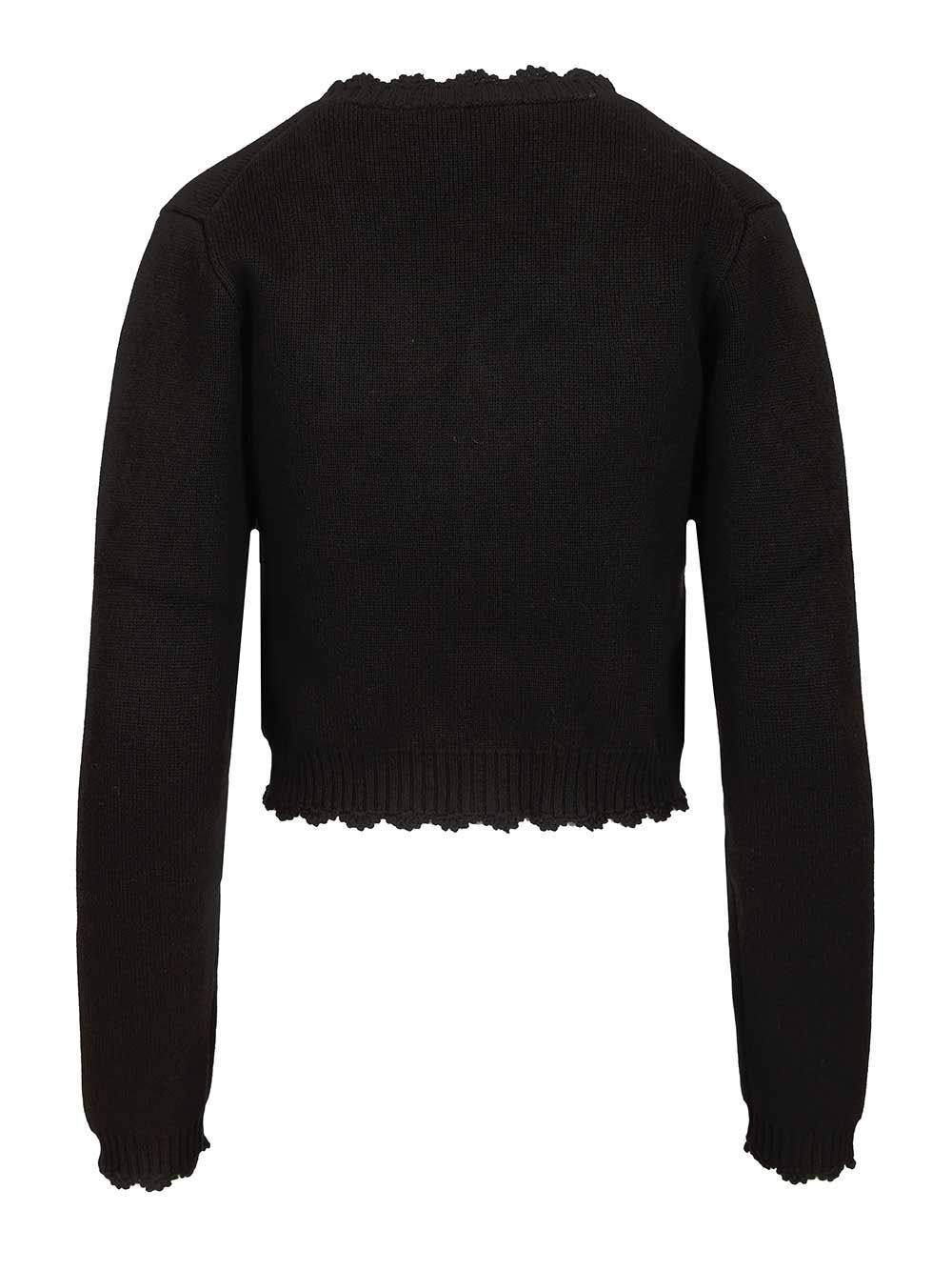 Ganni Cotton Cashmere Crochet Applique Cardigan Knitwear - Black | 80de7274aac5a9ef637c2aa1cf6fc1b30e95e4c8