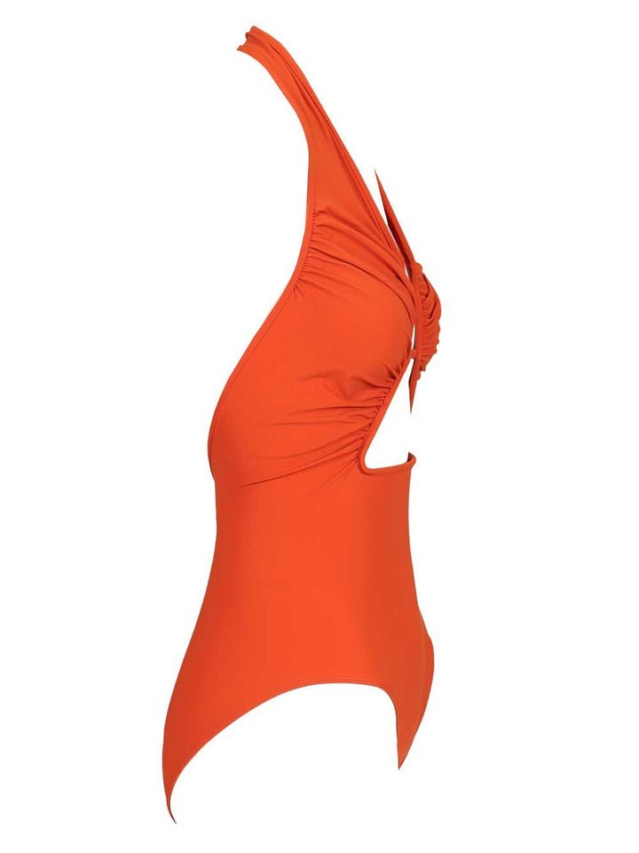 Rick Owens Halter Prong One-Piece Swimsuit Swimwear - Orange | 60826f3e68c2f2d6859555e76fb9c5063be3b491