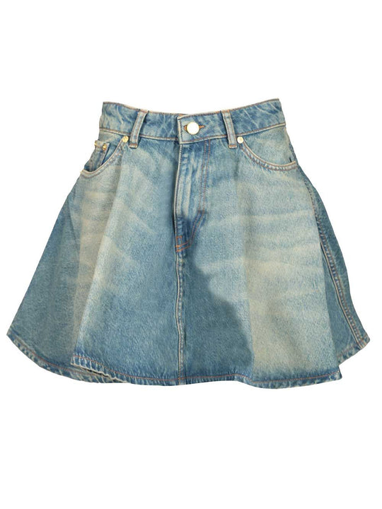 Tint Rigid Denim Mini Skirt Skirts Blue