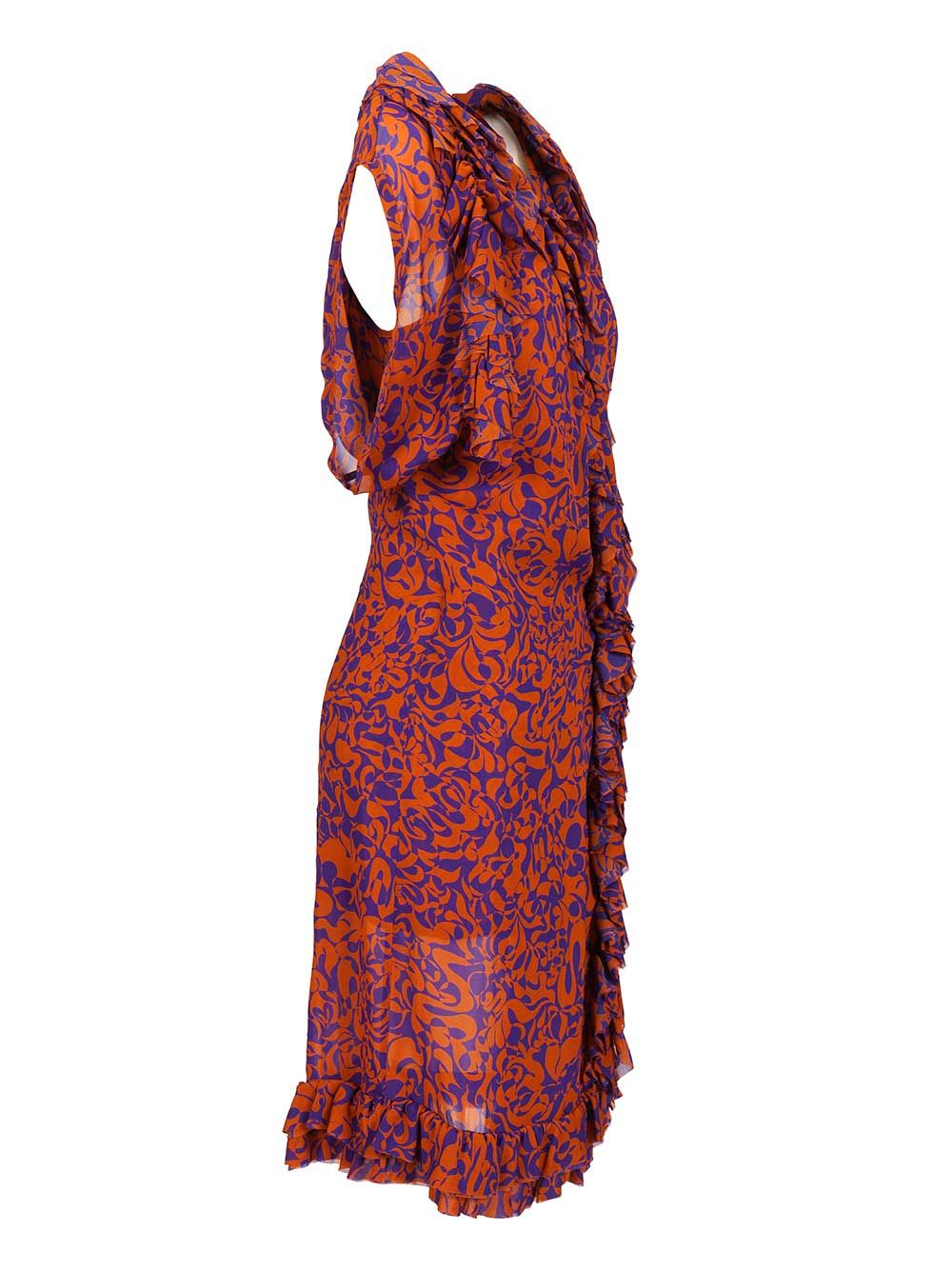 Dries Van Noten Printed Dress With Ruffles Dresses - Multicolor | d34b2b4a73686cb7d09f3fb92882502f567ef0b1
