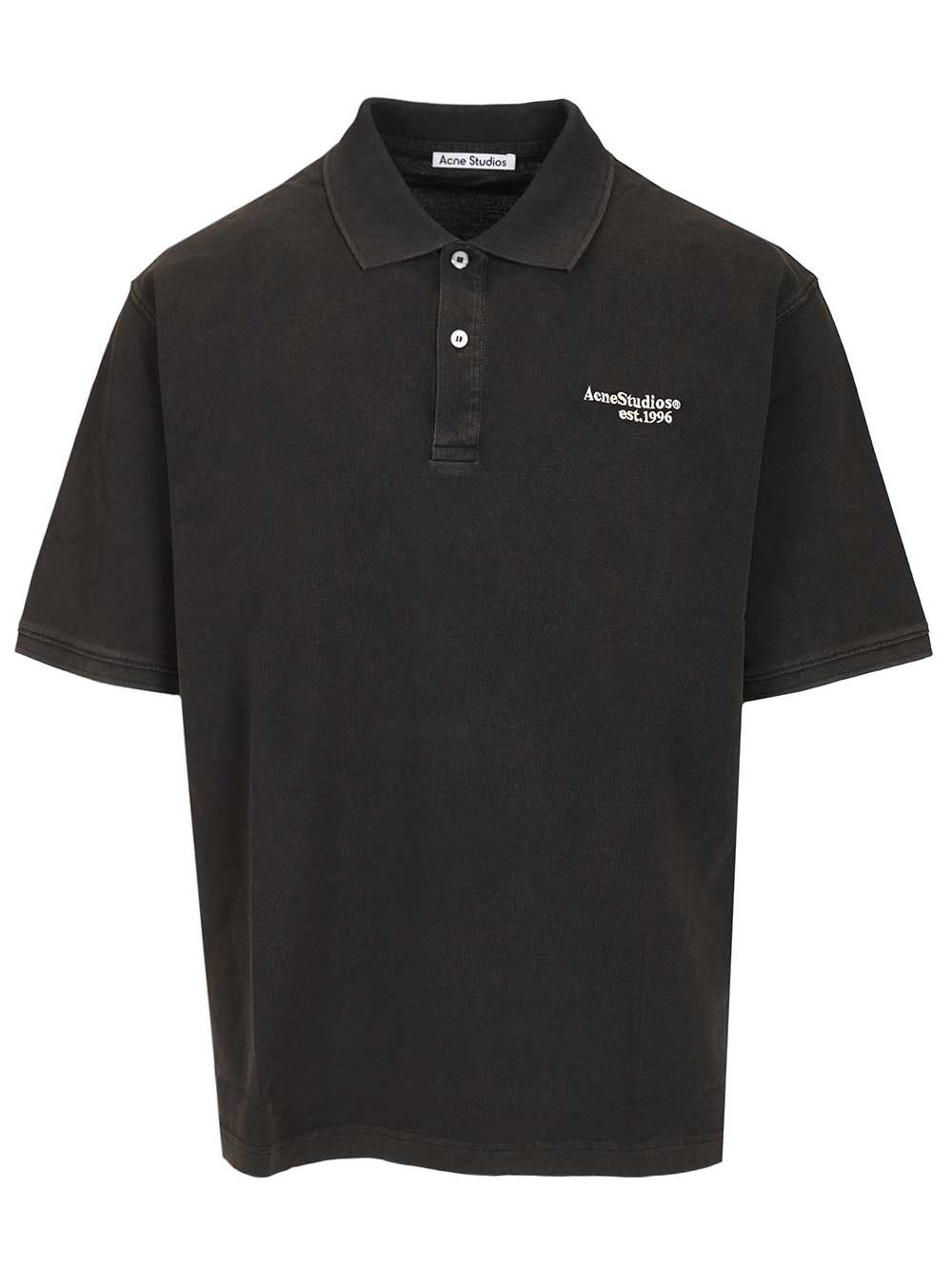 Acne Studios Organic Cotton Polo shirt - Black | dd0e6d055f5bb4d68e118049ec8df138eadae0ca