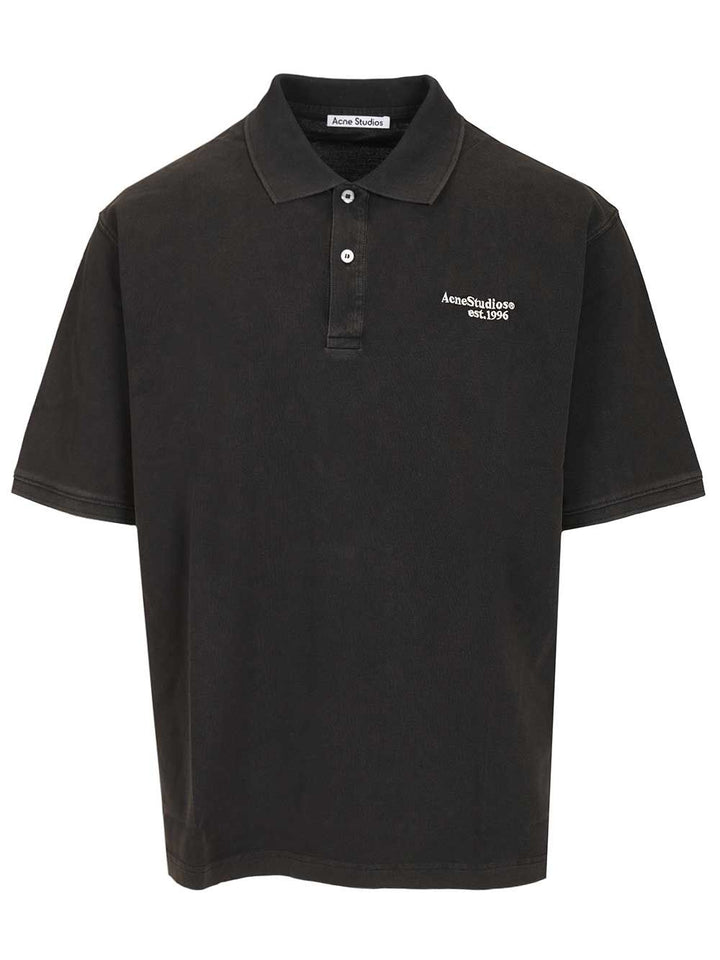 Acne Studios Organic Cotton Polo shirt - Black | dd0e6d055f5bb4d68e118049ec8df138eadae0ca