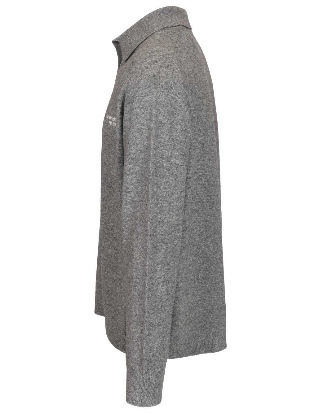 Acne Studios Knit Polo Shirt Knitwear - Grey | 334fa3e3455e85385e42cdadea1622aeb1f1679a