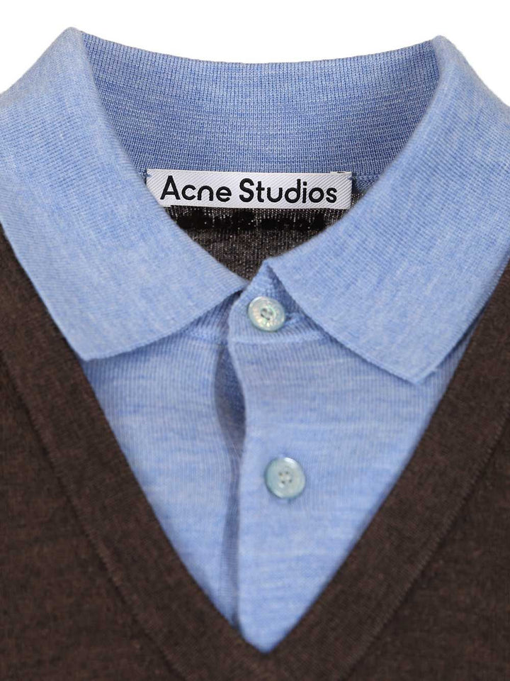 Acne Studios Layered Wool Sweater Sweatshirts - Brown | 97d932516d3a23f302892fc12d3914f131a3c9f0