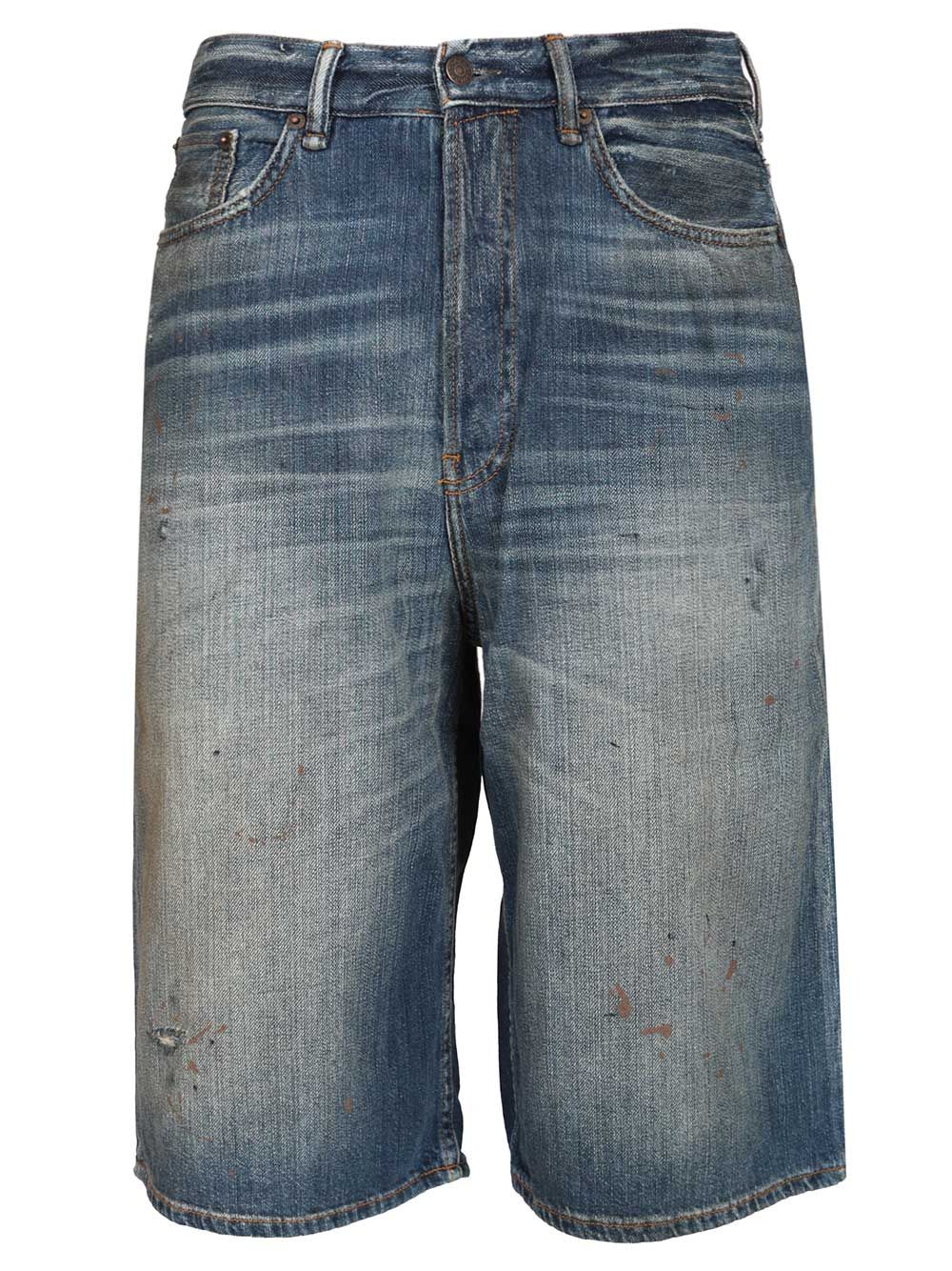 Acne Studios Organic Cotton Denim Shorts Jeans - Blue | 16648fb601c2b1cb47a41821af49f4e53ac96531