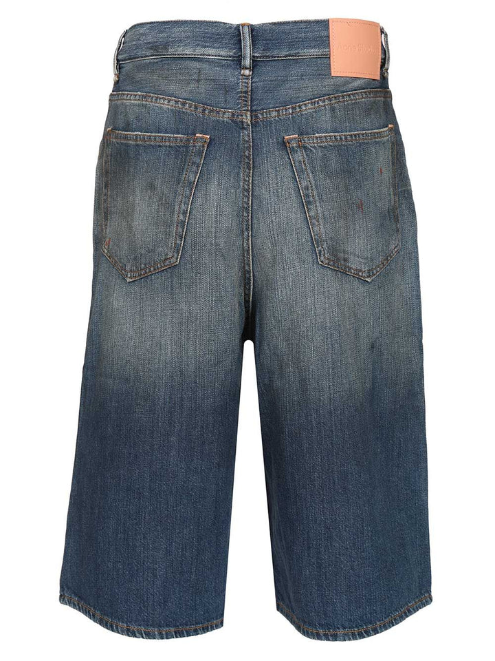 Acne Studios Organic Cotton Denim Shorts Jeans - Blue | 69e0293e96936dbc06384660bdf36aa88266ff05