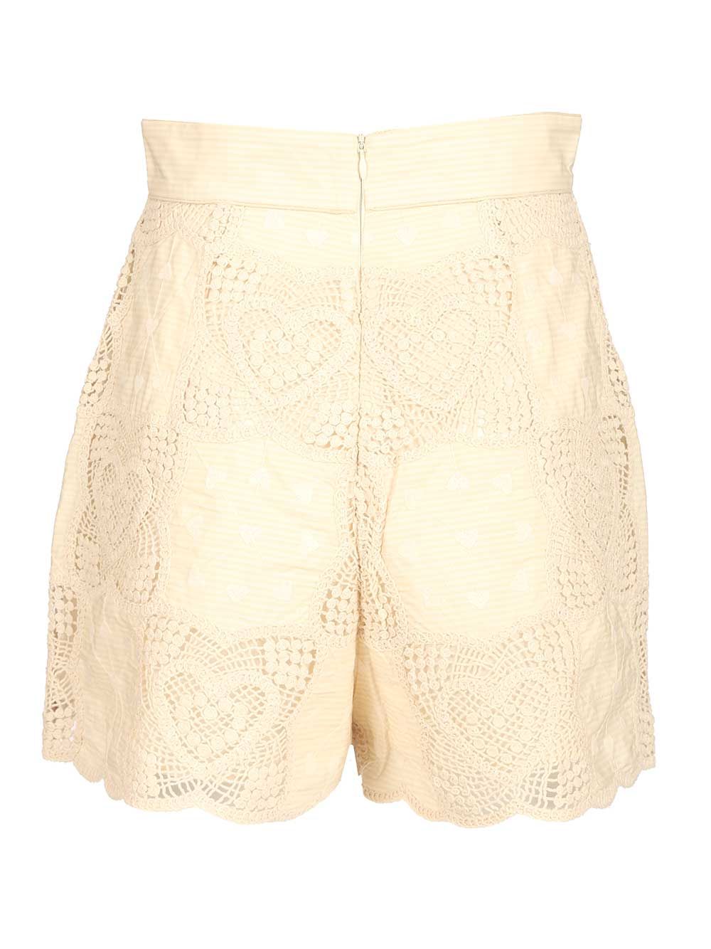 Zimmermann Wanderlust Shorts Trousers - Beige | 966bfb392ab1d81c99ebfbb96514cf05d0fade08