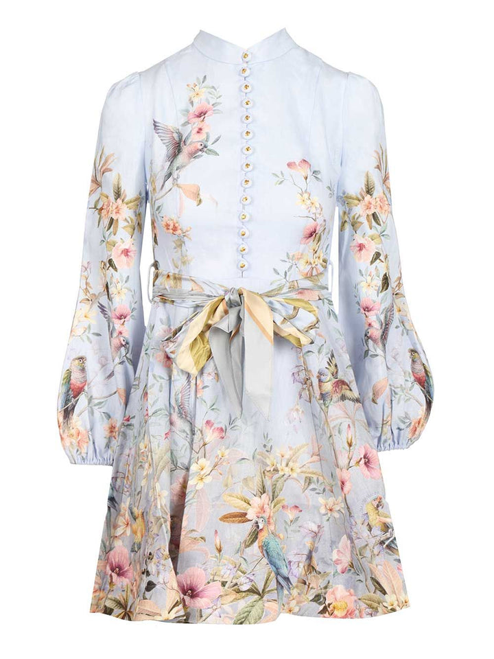 Zimmermann Rebellion Button Mini Dress Dresses - Blue | 3630a5105c323cbc2490649e9fe58b4dc88220d2