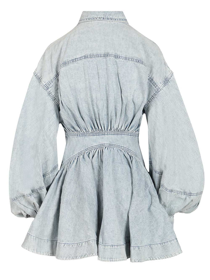 Zimmermann Rebellion Denim Wrap Mini Dress Dresses - Blue | 9b5b14db7f856cc16a039d042f1002dd31a9f0e1