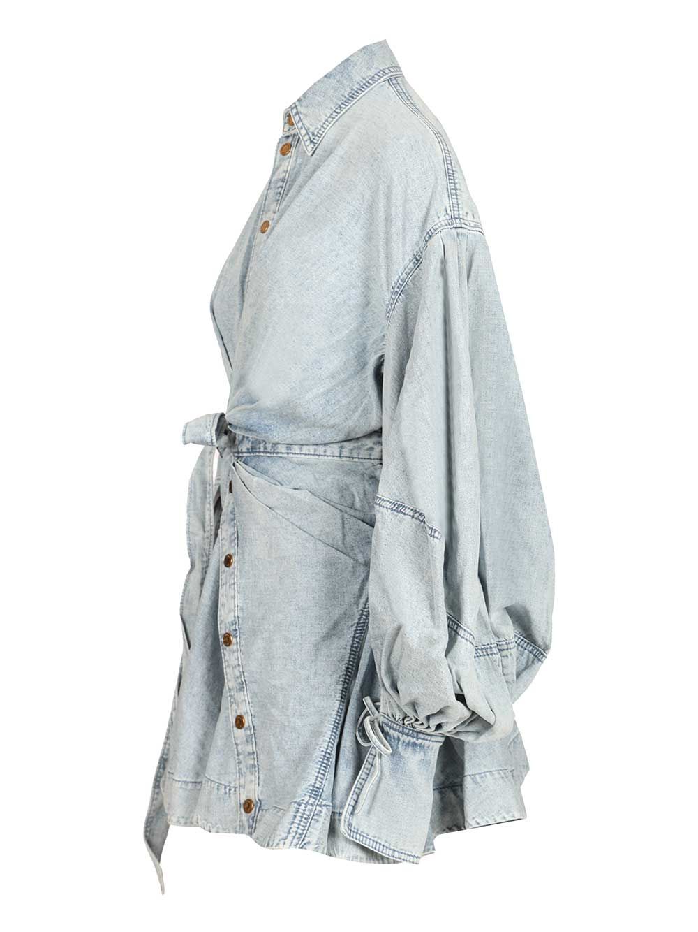 Zimmermann Rebellion Denim Wrap Mini Dress Dresses - Blue | 3d4f2062a55c3ca938008c2132953bedf0a9b9a8