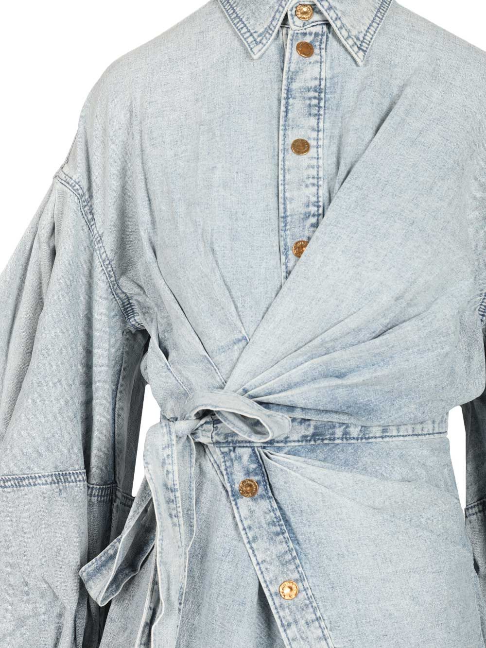 Zimmermann Rebellion Denim Wrap Mini Dress Dresses - Blue | fa1004f6bb9560cc8eedf25e0198dea8ee261d1f