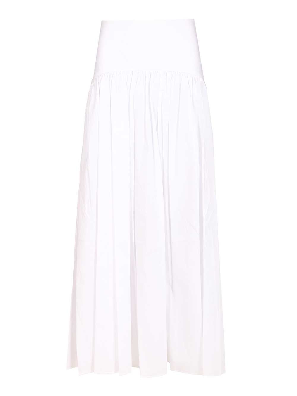 Staud Procida Skirt In Cotton Poplin Skirts - White | 894ec5acd042cde511a00ec6ac091effc8a819fc