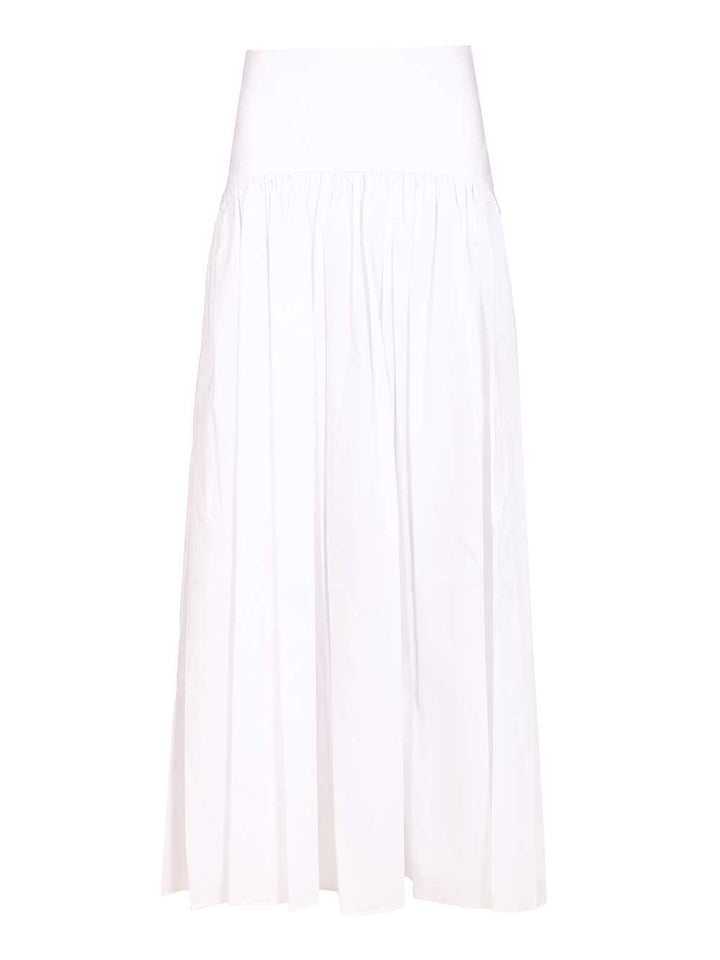 Staud Procida Skirt In Cotton Poplin Skirts - White | 894ec5acd042cde511a00ec6ac091effc8a819fc