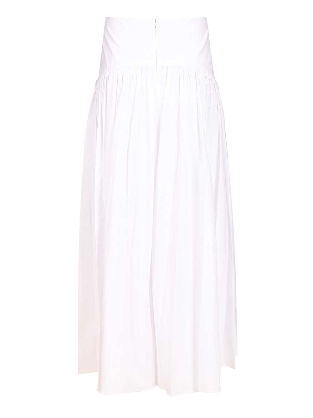 Staud Procida Skirt In Cotton Poplin Skirts - White | 1d83be00d20fe8fb06c08c0cfdda0236366389ae