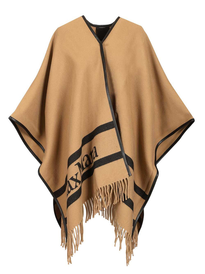 Max Mara Aris Wool Poncho Coats - Beige | c3125ee108c40367ae3f17bf2e170cde0a1ff9a8