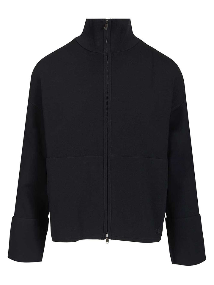 Max Mara Cardigan In Viscose Crepe Sweatshirts - Blue | 6239d6e37362a4cc22cc0c46c58f4f803f636e22