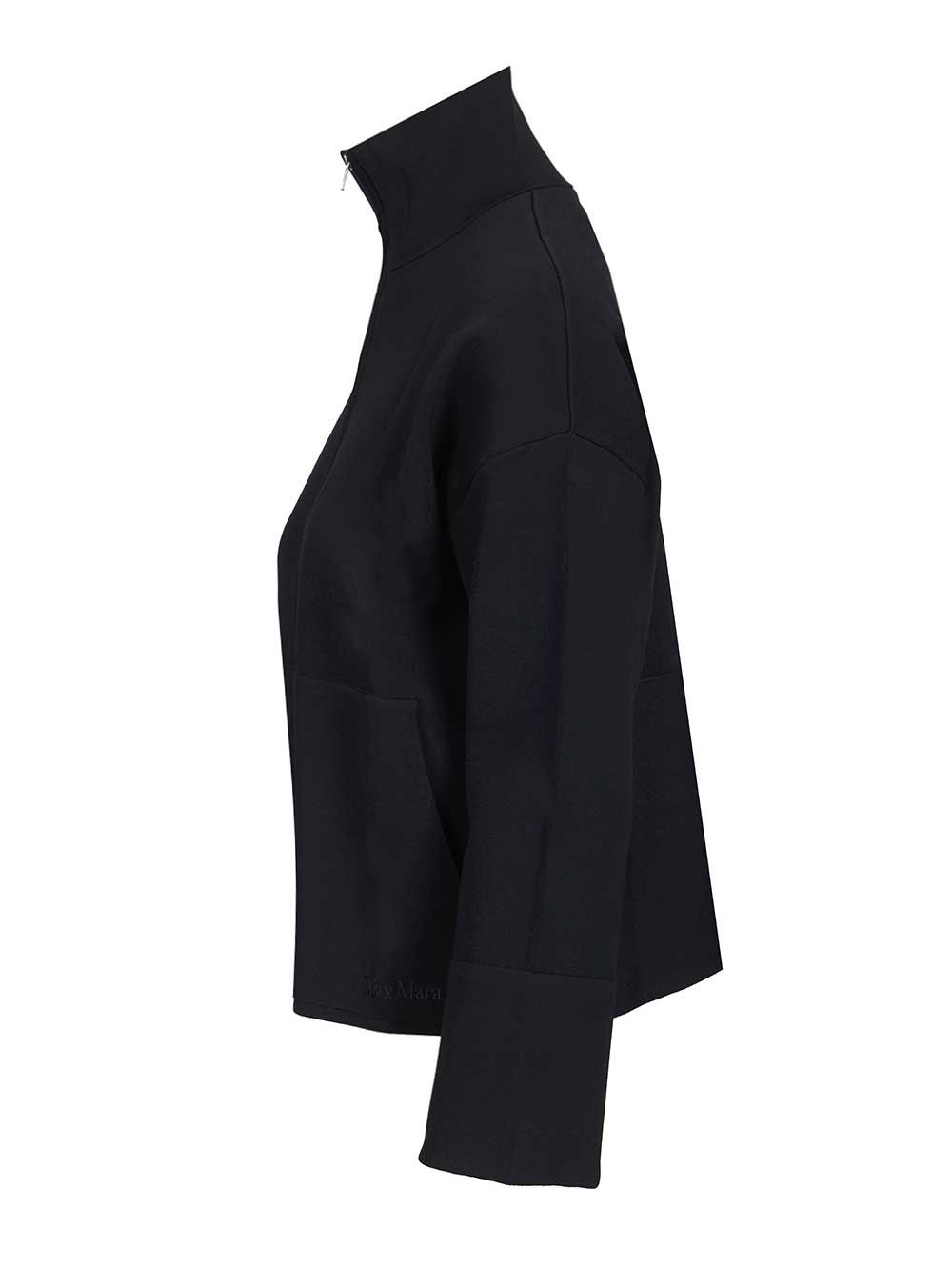 Max Mara Cardigan In Viscose Crepe Sweatshirts - Blue | 546a2dcaab81846f63d9f9baa5d35823f2271f6d