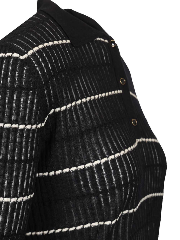 Max Mara Studio Sweater In Wool And Silk Yarn Polo shirt - Blue | 161d367359b1dd2306ca126d571c825059aa67b7