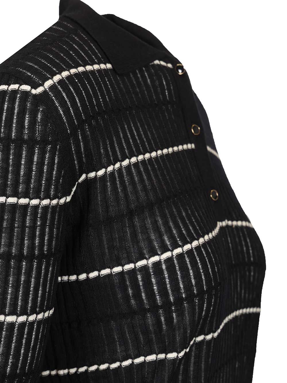 Max Mara Studio Sweater In Wool And Silk Yarn Polo shirt - Blue | 161d367359b1dd2306ca126d571c825059aa67b7