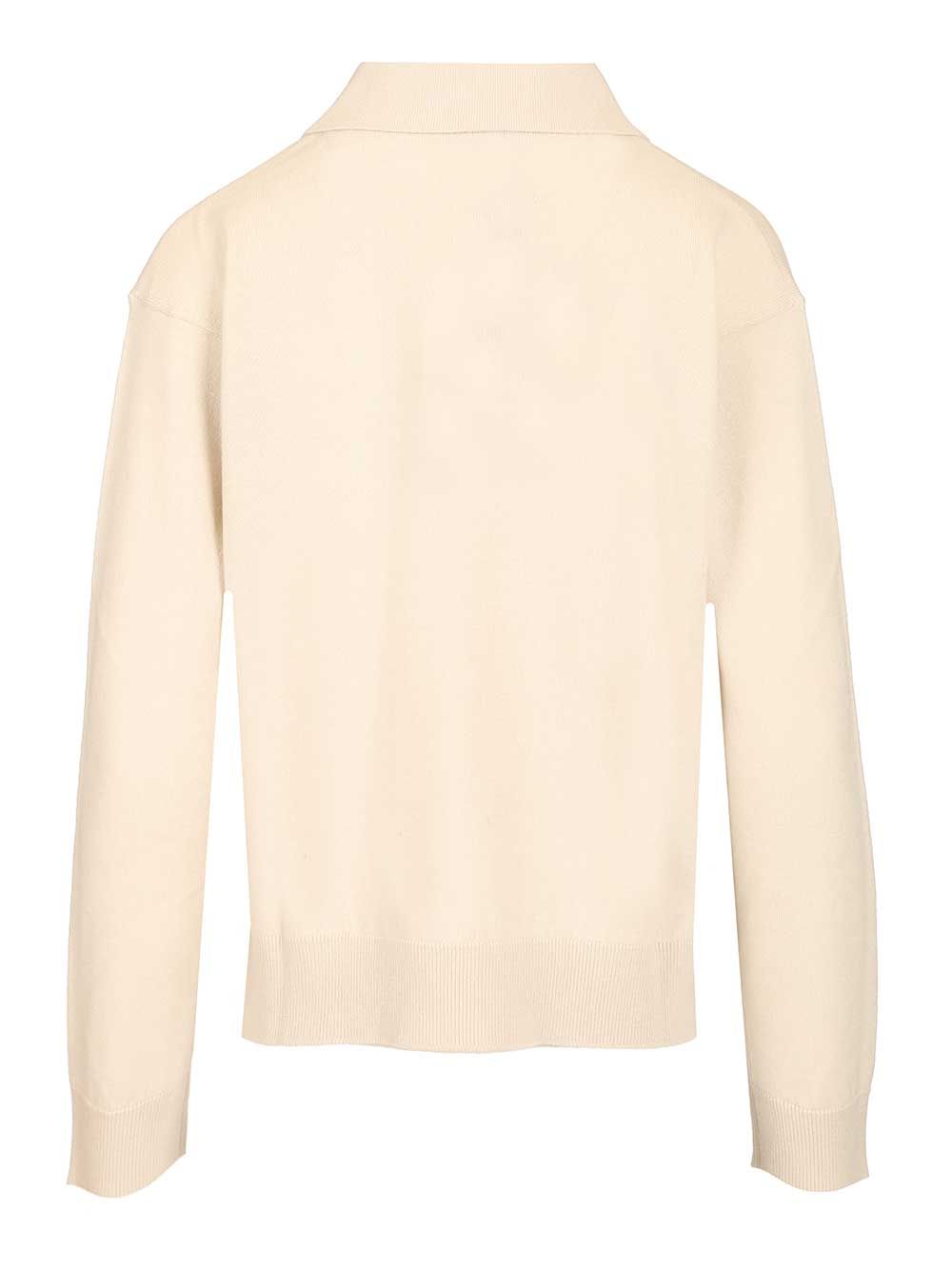 'S Max Mara Frisia Wool Polo Shirt Knitwear - Beige | 9b70641896704dda63ecda147a1c890bc5a3537d