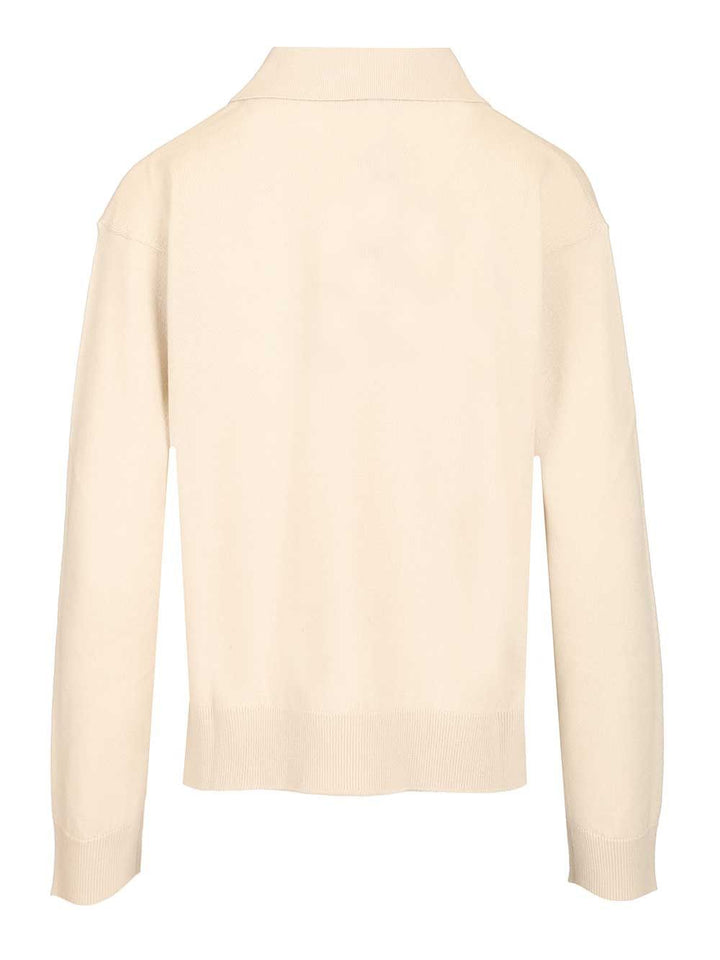 'S Max Mara Frisia Wool Polo Shirt Knitwear - Beige | 9b70641896704dda63ecda147a1c890bc5a3537d