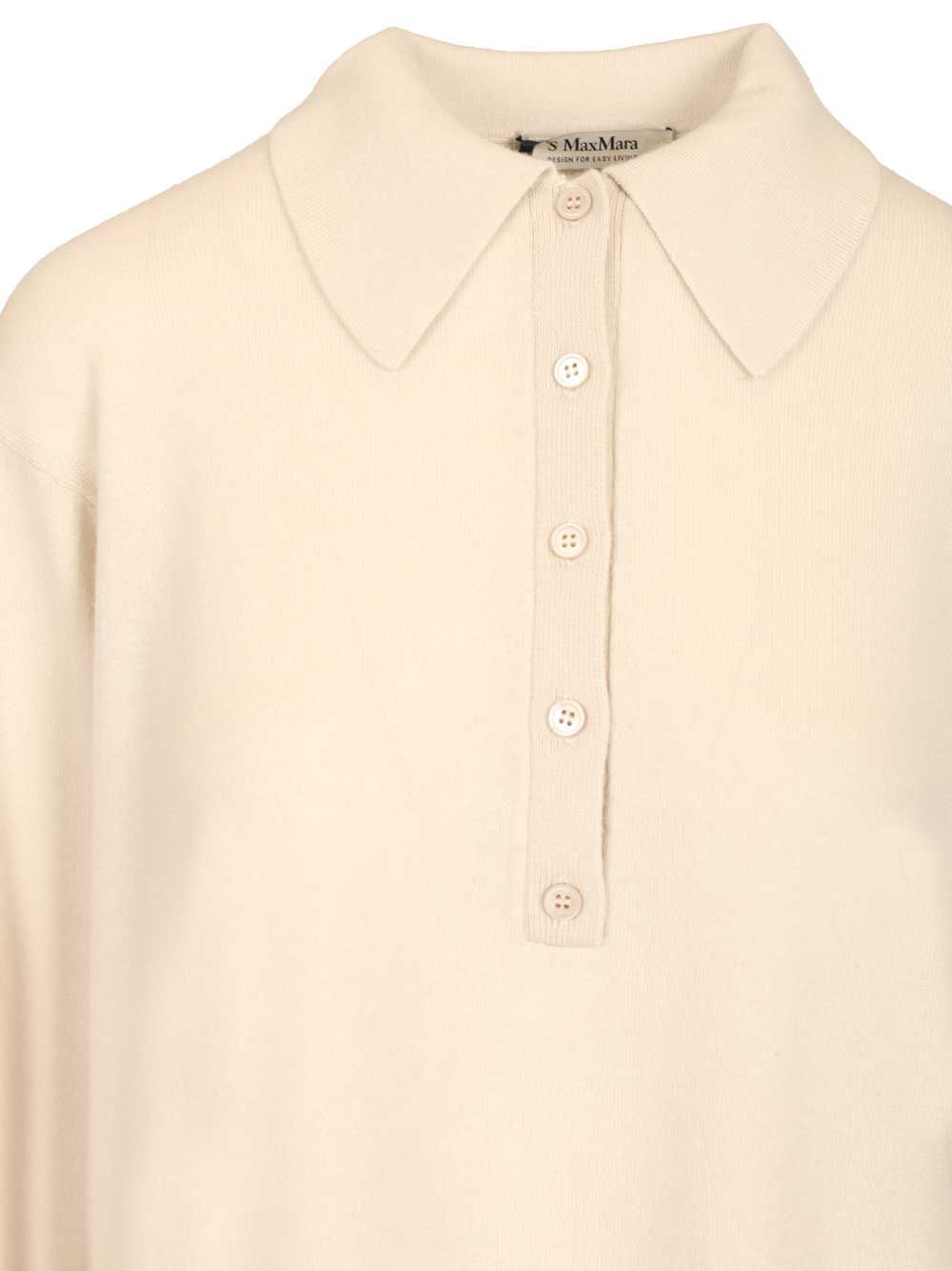 'S Max Mara Frisia Wool Polo Shirt Knitwear - Beige | 94a5dcd4bbaaa8afda52b9ff527cfddc18d7539d
