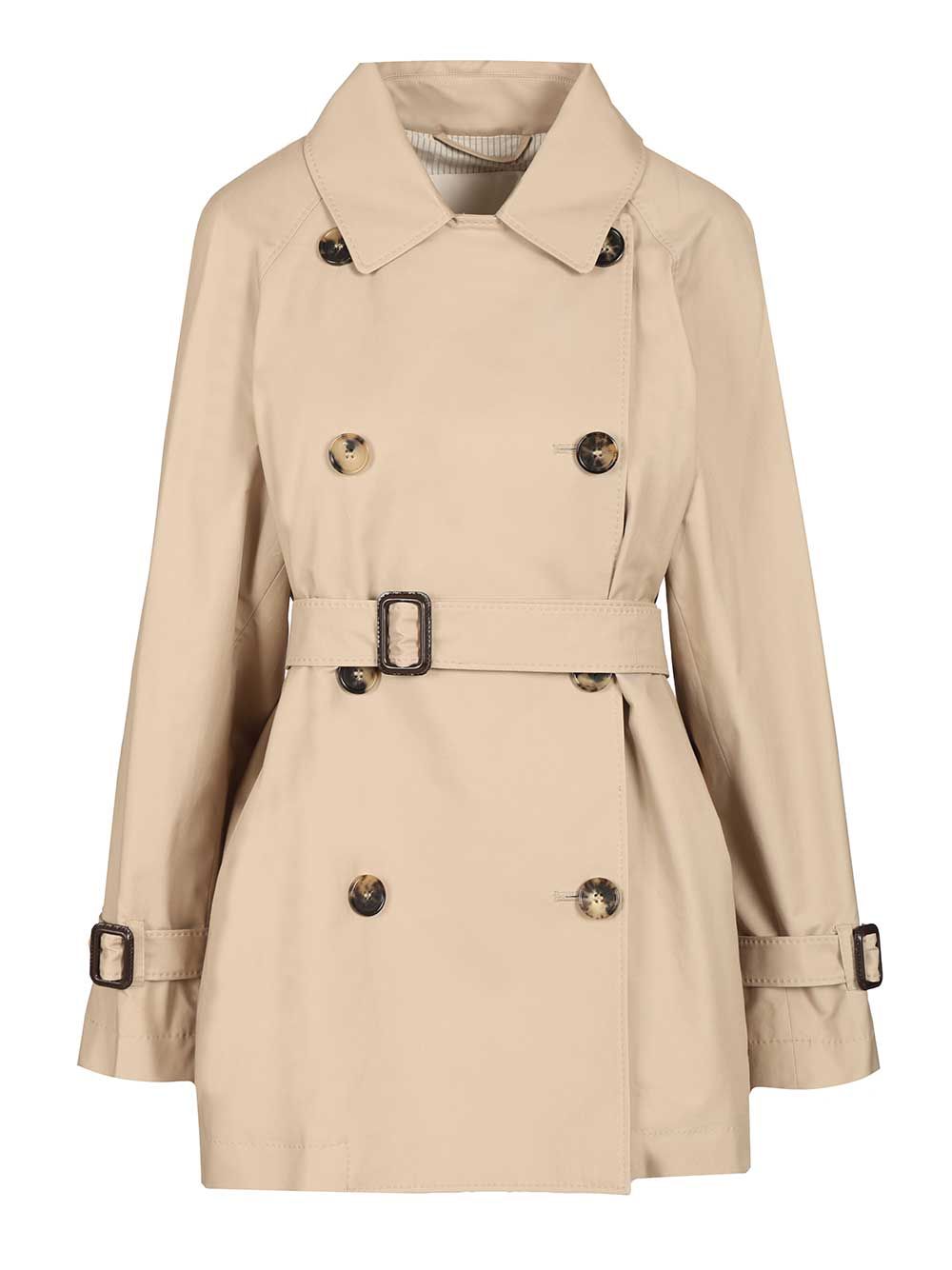 Max Mara The Cube Short Double-Breasted Trench Coat Coats - Beige | fdbc085ad442544b69410aa1e720aaa19d22b286