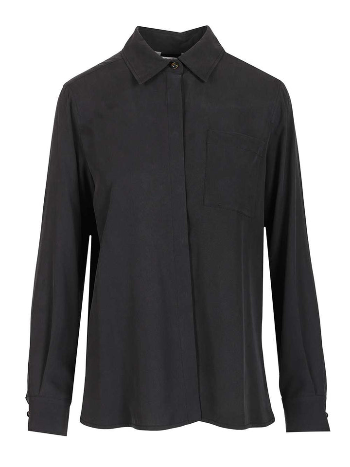 Max Mara Siamese Shirt In Washed Silk Shirts - Blue | ef50cc43a75159d92c0168eadeb8d09300927aae