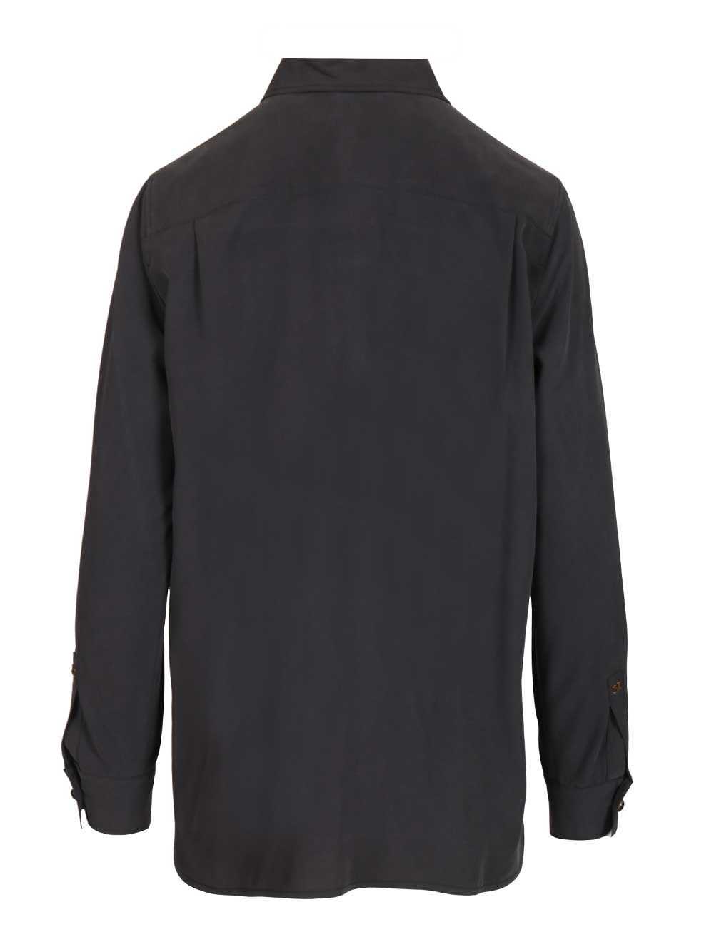 Max Mara Siamese Shirt In Washed Silk Shirts - Blue | dc58d224920d9420ad8866d243b3e3949998d82f