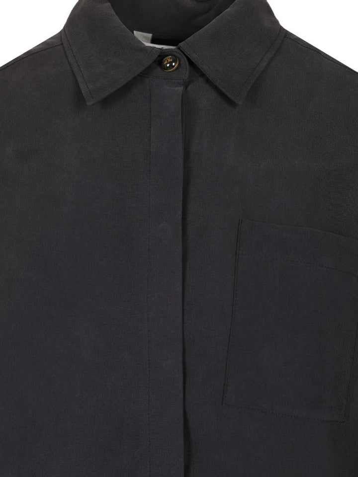 Max Mara Siamese Shirt In Washed Silk Shirts - Blue | e5087c48cc8a61c53e65d040da95161d935237aa
