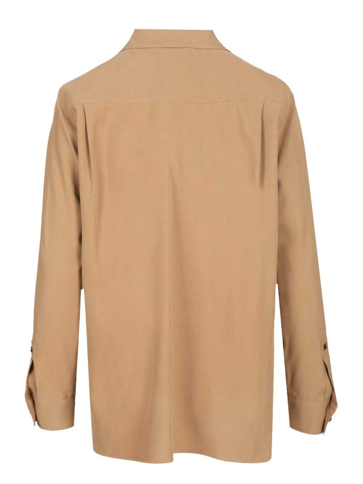 Max Mara Siamese Shirt In Washed Silk Shirts - Brown | 9151f294caf30313f7bc468c86d2312d48ef3854