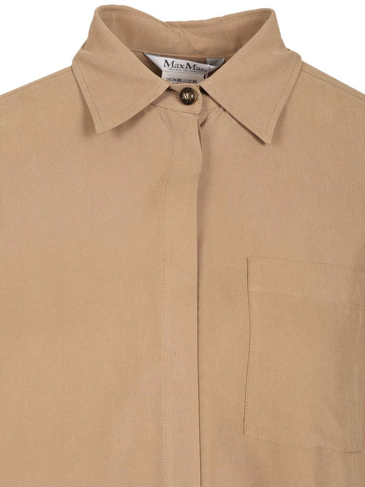 Max Mara Siamese Shirt In Washed Silk Shirts - Brown | 3e34ed15a7771dcf31e035efe80f5769fa180e06