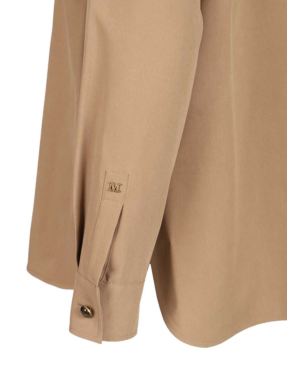 Max Mara Siamese Shirt In Washed Silk Shirts - Brown | dae61589ea69d757fd3cd16b0b1a089fc4931eaf
