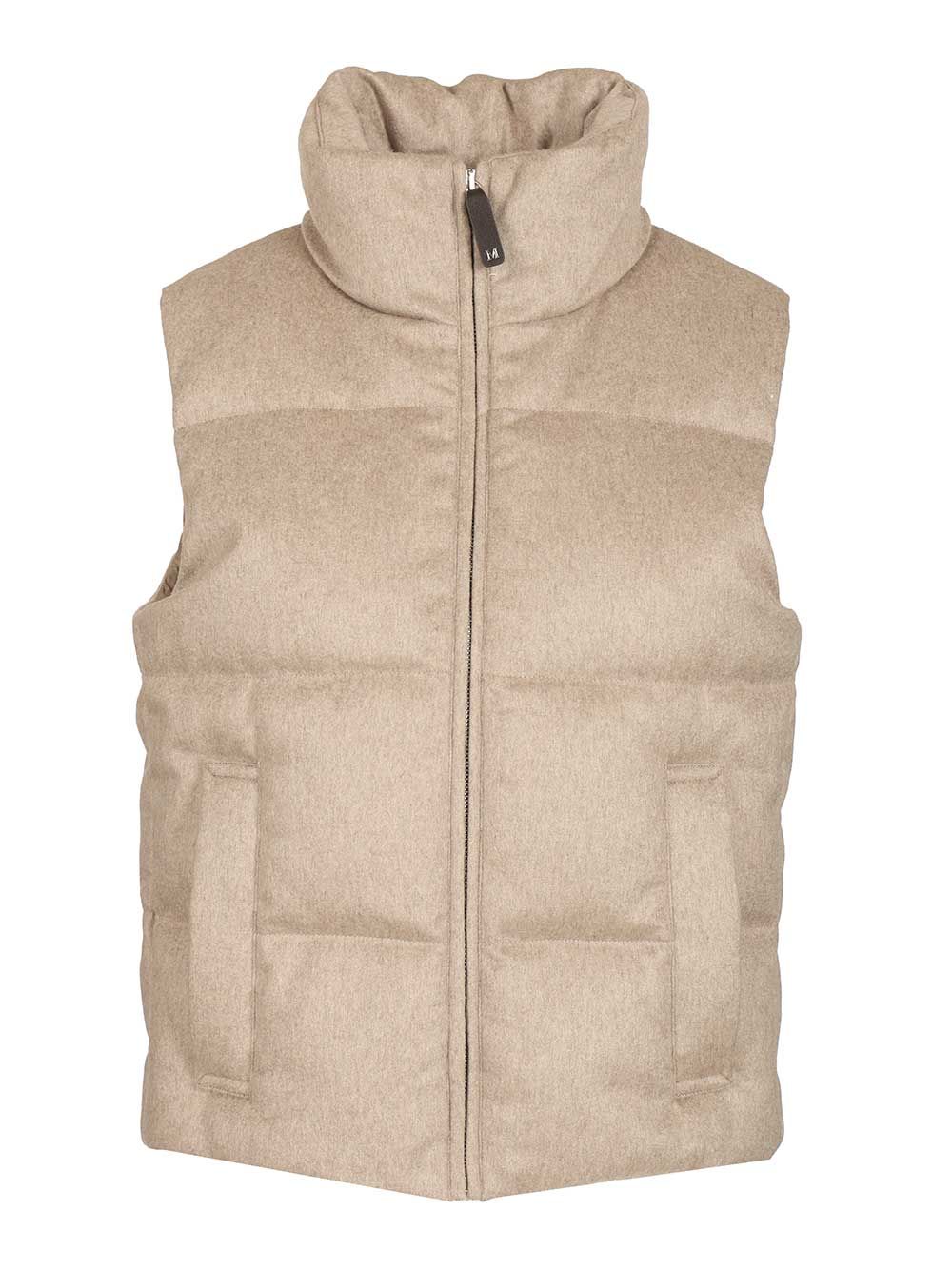 Max Mara The Cube Cashmere Padded Vest Coats - Beige | 9b567d88e6cb765ee69fe382c02a322c02ad974b