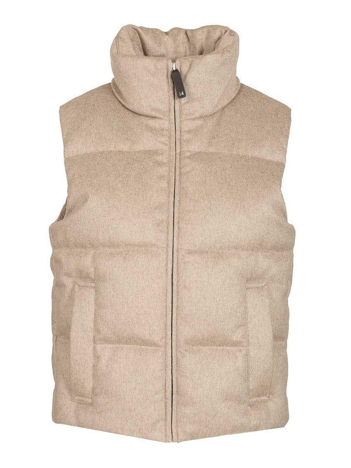 Max Mara The Cube Cashmere Padded Vest Coats - Beige | 9b567d88e6cb765ee69fe382c02a322c02ad974b