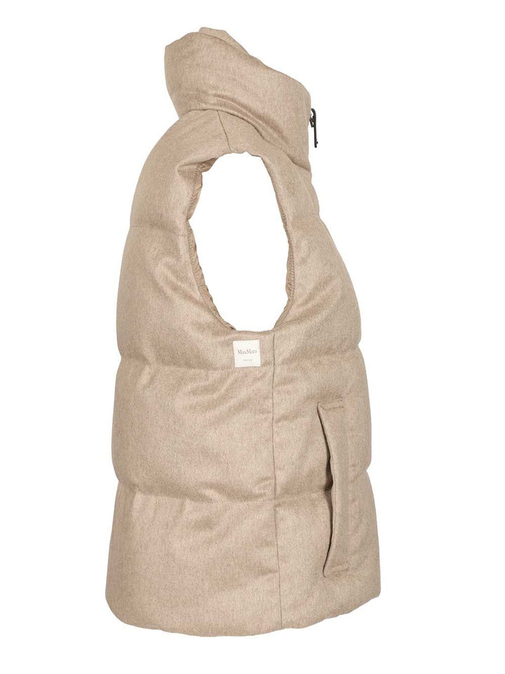 Max Mara The Cube Cashmere Padded Vest Coats - Beige | 6537c6a69cdff3c65a3a3a15b3a775802f14ecaf