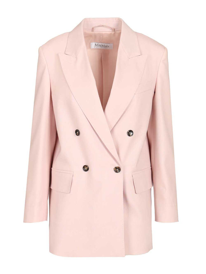 Max Mara Ombrosa Double-Breasted Blazer In Wool, Mohair And Silk Blend Jackets - Rose | 805be096cbfb1412f2c2118ea6eba69f21597e6c