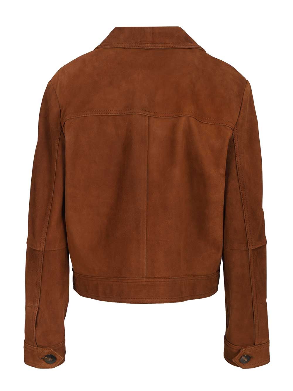 Max Mara Studio Boxy Suede Jacket Jackets - Brown | a6adca71bc238d4ccc50ea01c8e65d5d53293099