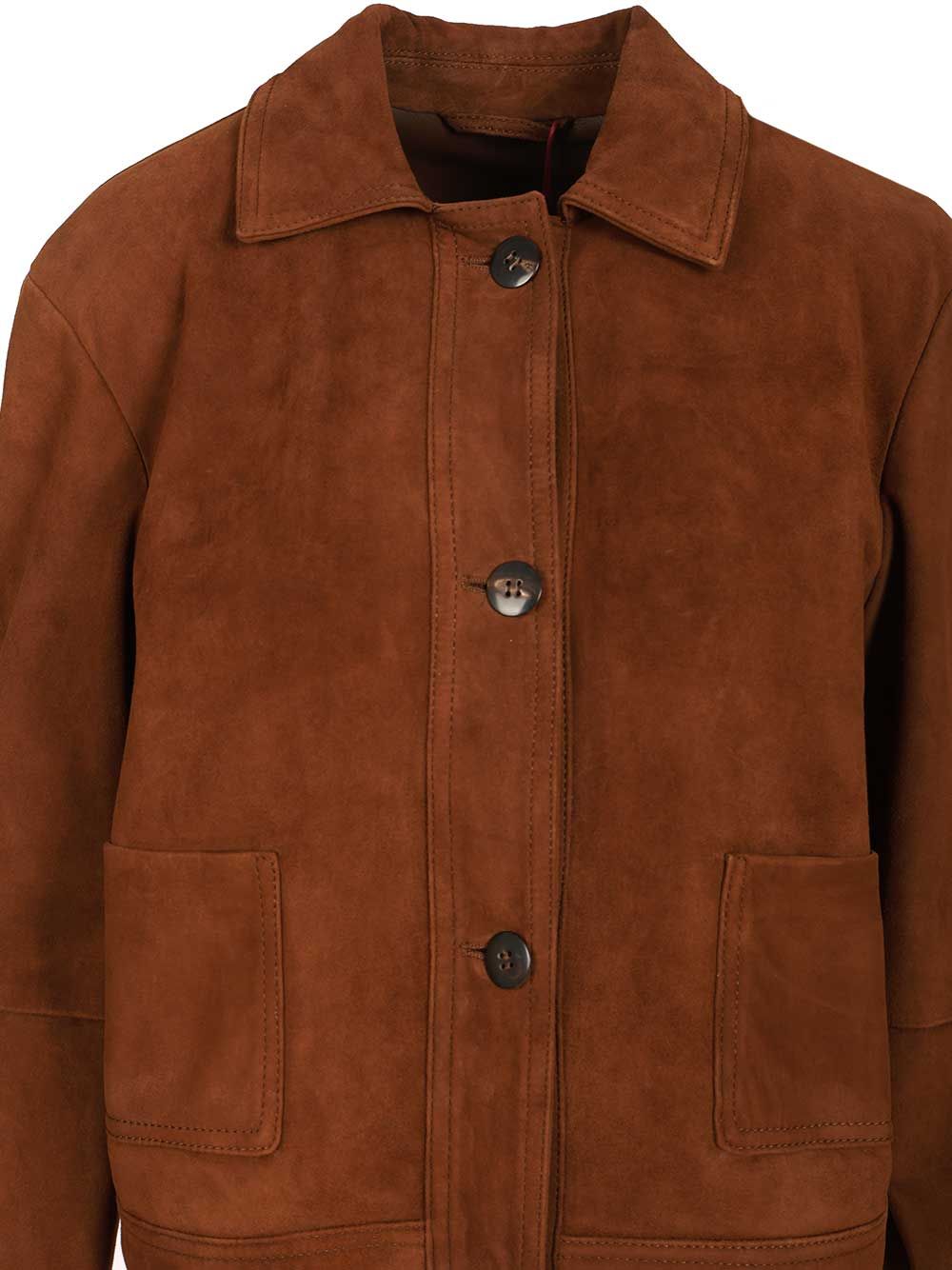 Max Mara Studio Boxy Suede Jacket Jackets - Brown | cdd9f148cf5d6f9dee6b30c72a2b9a9863617e84