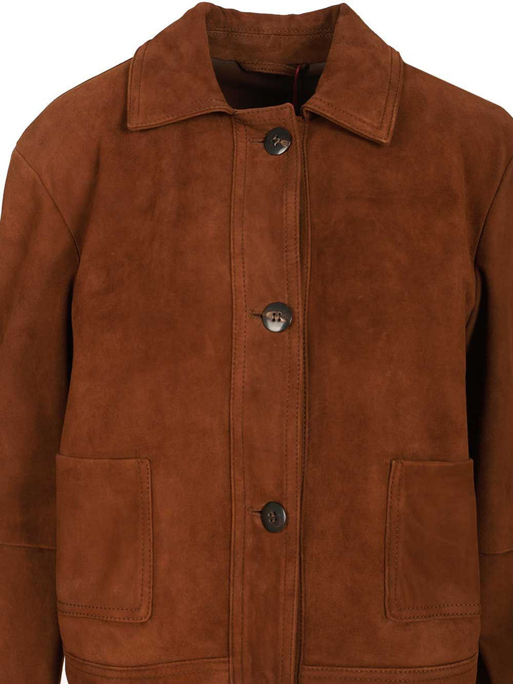 Max Mara Studio Boxy Suede Jacket Jackets - Brown | cdd9f148cf5d6f9dee6b30c72a2b9a9863617e84