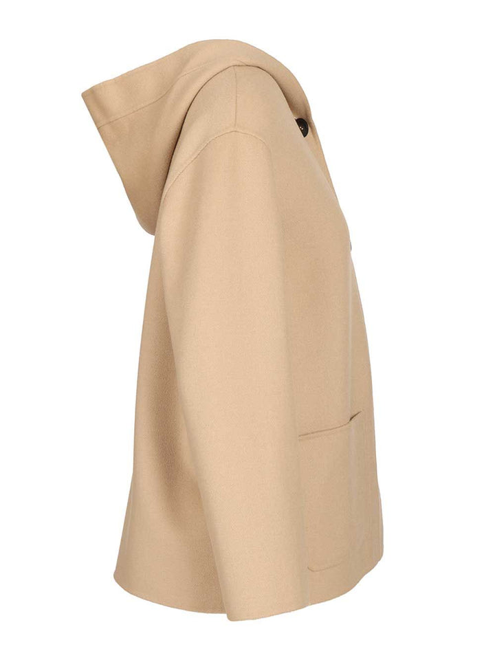 Max Mara Studio Wool, Cashmere And Silk Hooded Coat Coats - Beige | 236f85d9d97d9569cee35762373bf99a86b4b8f8