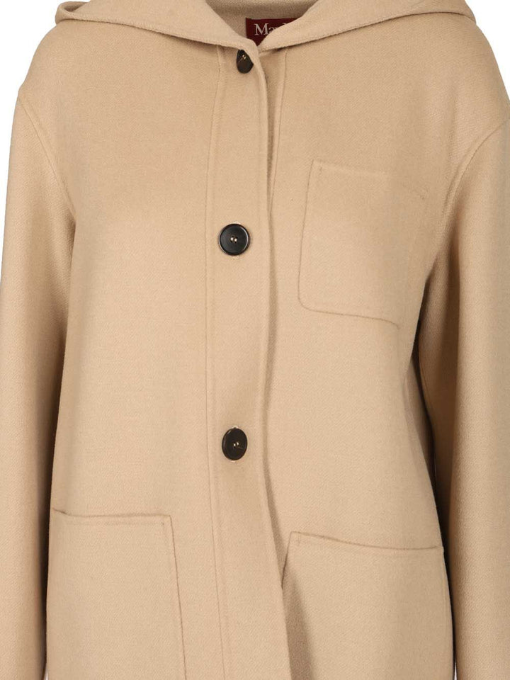Max Mara Studio Wool, Cashmere And Silk Hooded Coat Coats - Beige | fc148a1e0944491878014712c3c75921ae0b8952