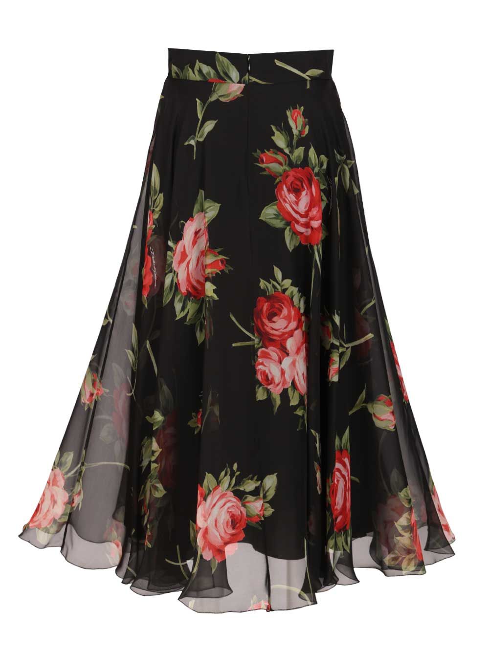 Dolce & Gabbana Chiffon Full Skirt Skirts - Black | 01d948482ce2b1032f8e57a69e83bb3ca4a7b359
