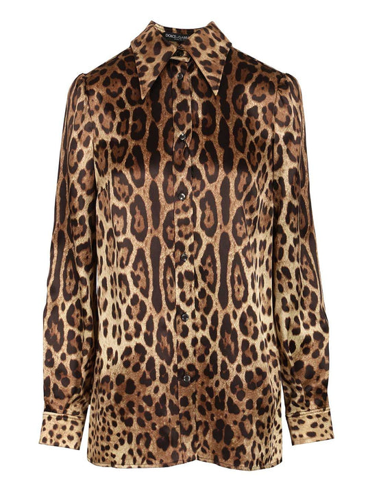 Leopard Print Satin Shirt Shirts Animalier