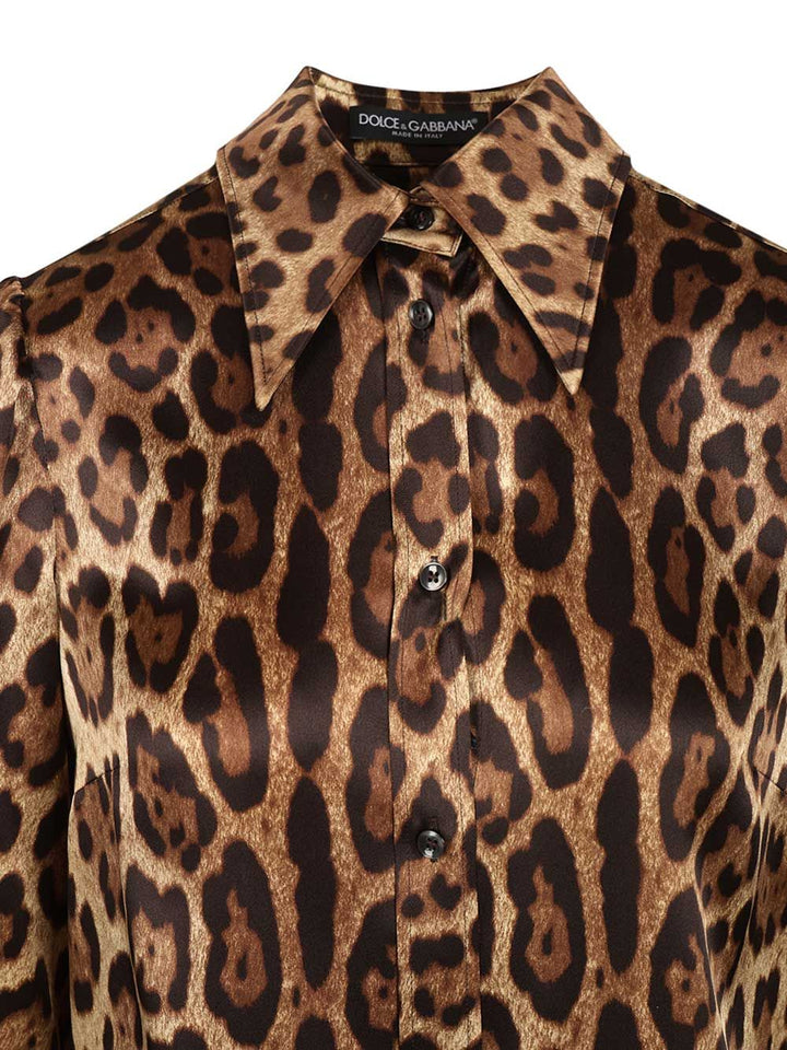 Dolce & Gabbana Leopard Print Satin Shirt Shirts - Animalier | 60858690d3ef89ddd2d8cf3e50f67931247efb13