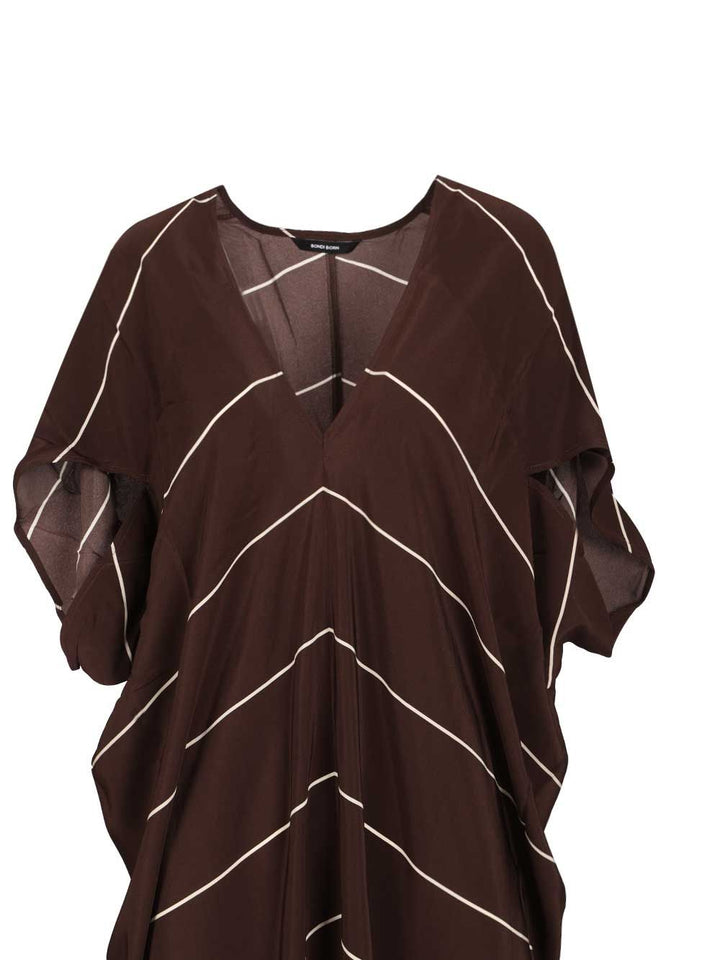 Bondi Born Orta Silk Caftan Dress Swimwear - Brown | 47d4d71acab851241f16a265f910efa4a9ee471c
